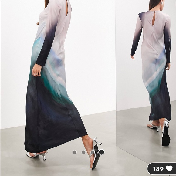 Dress - Long Sleeve Ombré Maxi - Picture 2 of 4